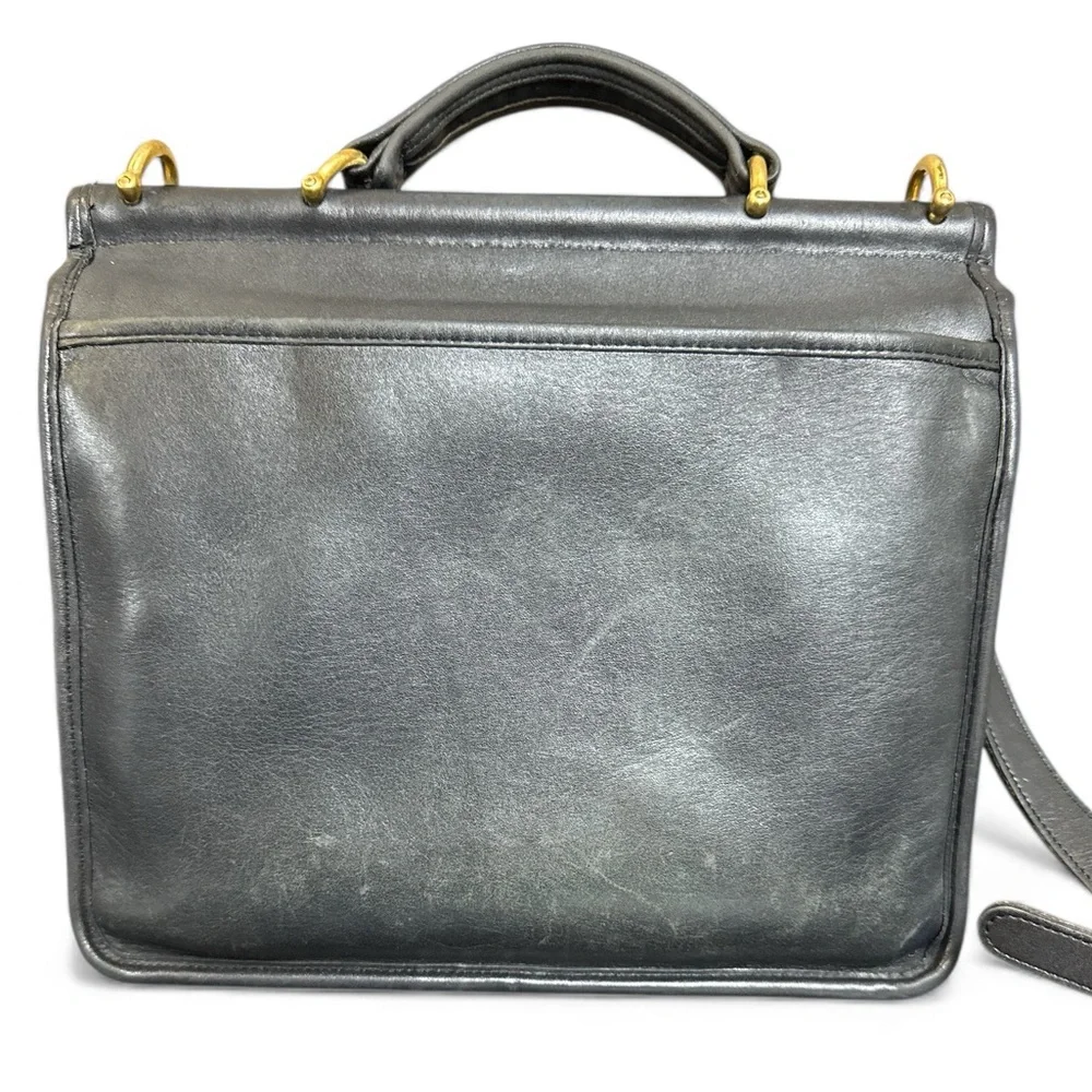 Vintage 90s COACH Willis Black Leather Crossbody Shoulder Bag Purse USA 1602-339 - Picture 4 of 16